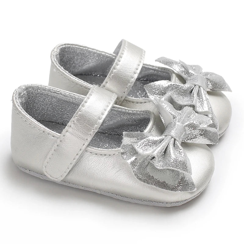 Baby Shoes (0–18M) – Plush Soft Bow Casual Sneakers