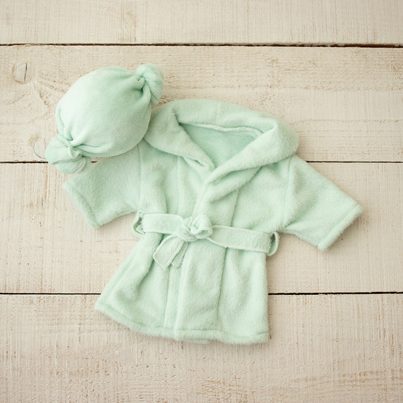 Baby Photo Props Bathrobe with Belt Bath Towel Set