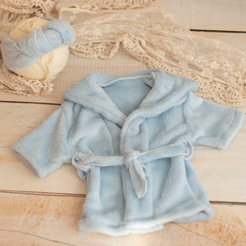 Baby Photo Props Bathrobe with Belt Bath Towel Set