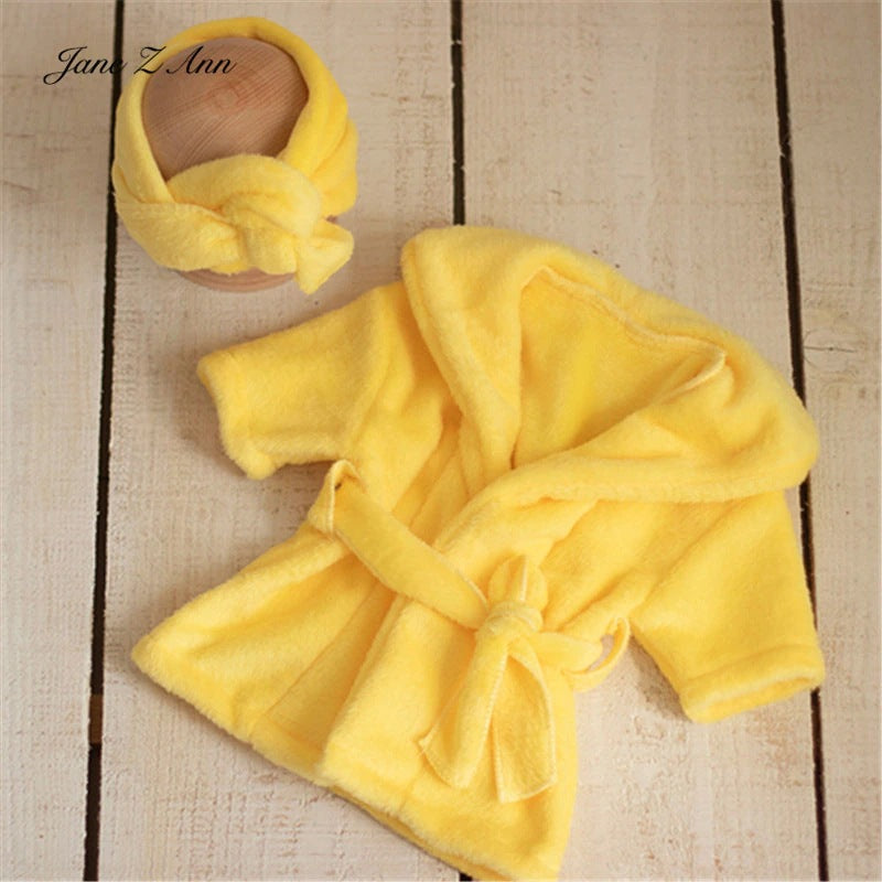 Baby Photo Props Bathrobe with Belt Bath Towel Set