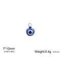 5Pcs Blue Evil Eye Stainless Steel