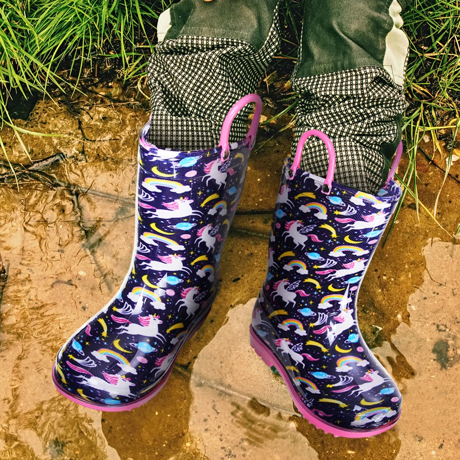 Kids Waterproof Rain Boots – Non-Slip Outdoor Rubber Shoes