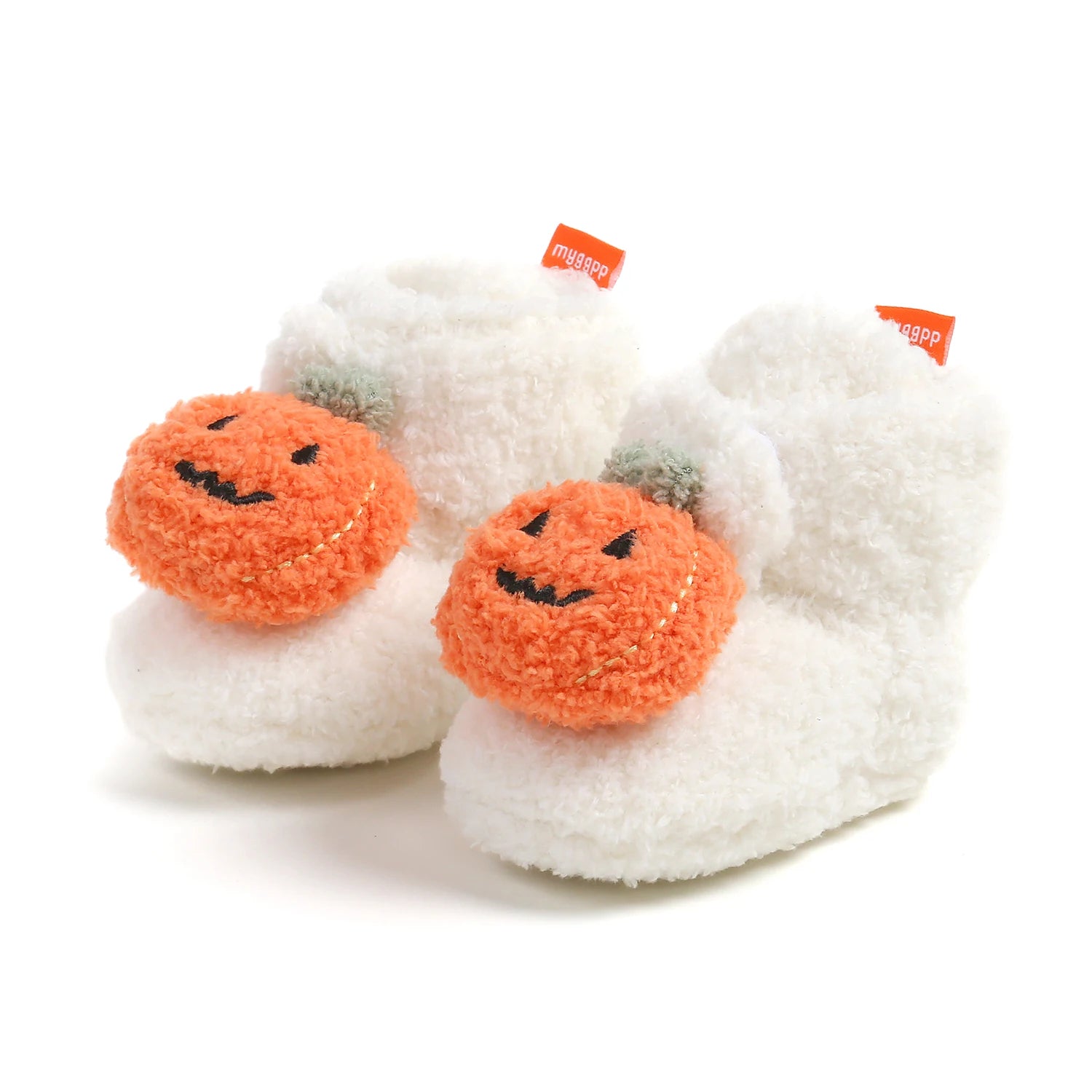 Baby Halloween Pumpkin Booties – Newborn First-Step Sock Shoes