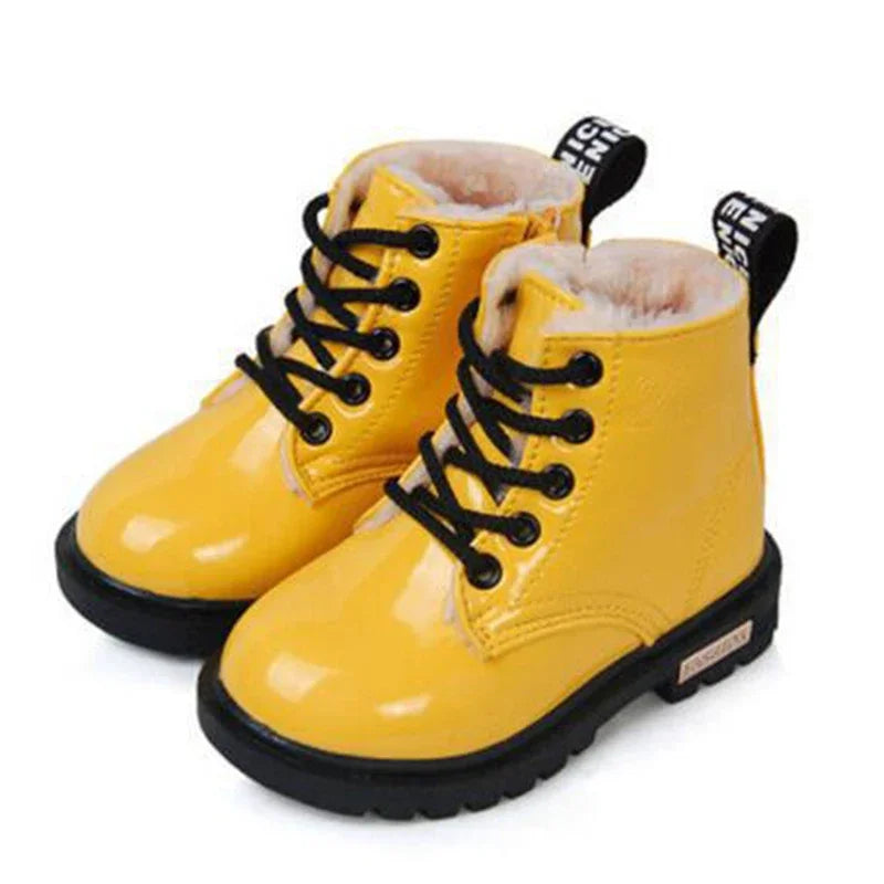 Girls’ PU Leather Winter Boots