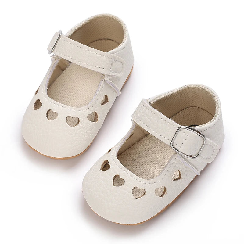 Baby Girls’ Bow Princess Shoes – Soft Leather Non-Slip Walking Sneakers