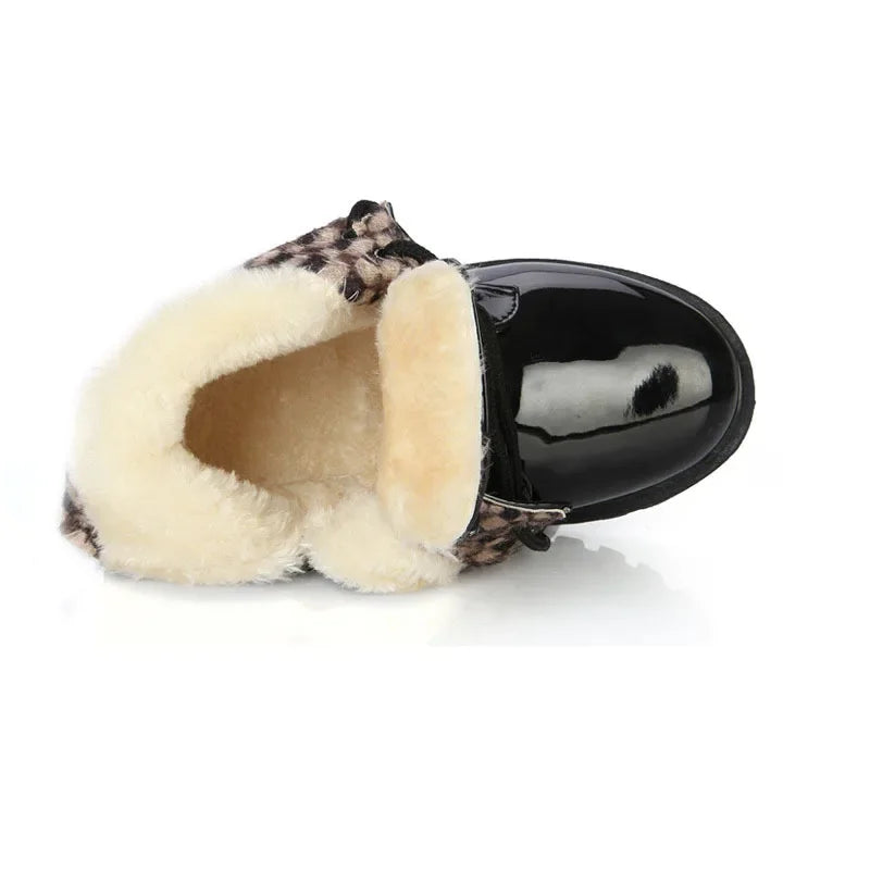 Girls’ PU Leather Winter Boots