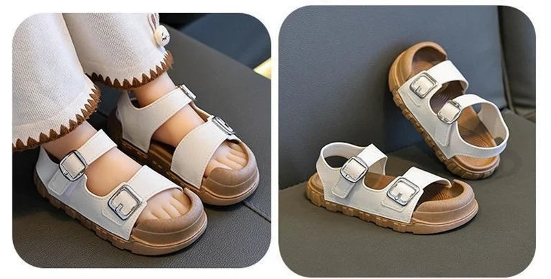 Kids’ Summer Sandals – Soft, Anti-Kick, Solid Color