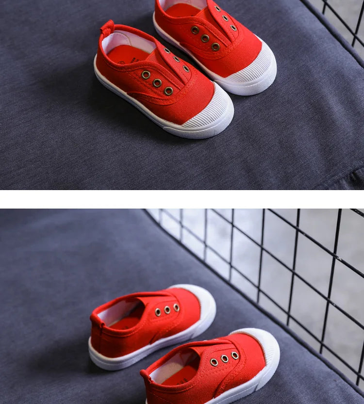 Kids’ Canvas Sneakers – Candy Color, Comfortable School Shoes