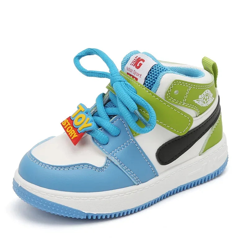 Kids’ High-Top Sneakers – Soft-Soled, Non-Slip Sports Shoes
