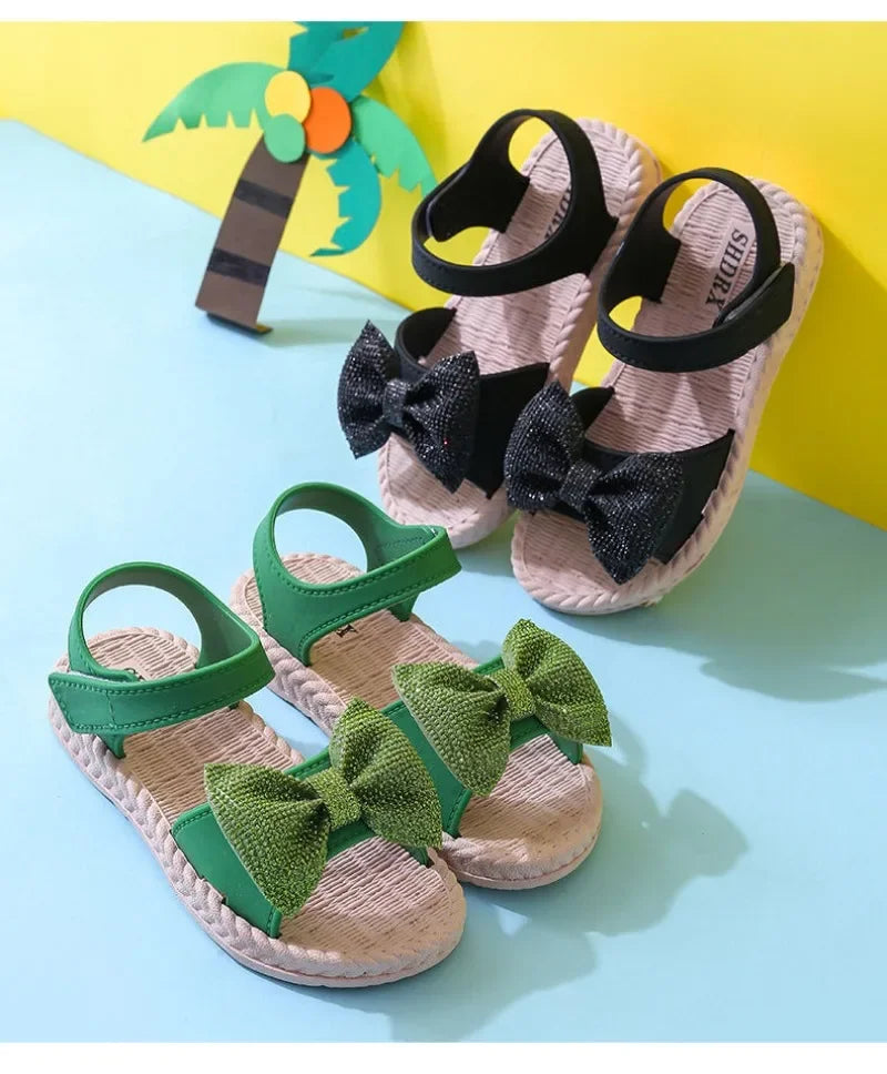 Girls’ Summer Sandals – Bow, Soft Sole, Non-Slip