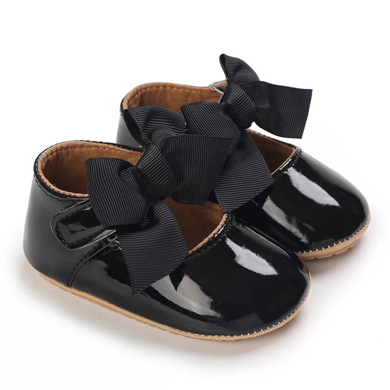 Baby Girl Bow Flats – Soft Sole Non-Slip First-Step Sandals