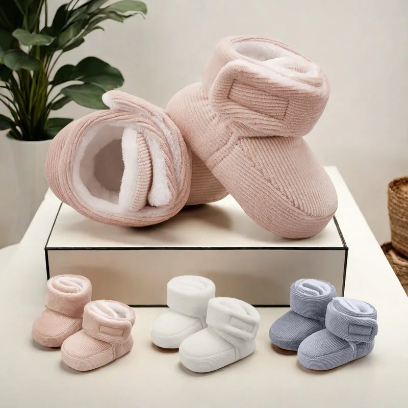Baby Winter Snow Boots (0–18M) – Plush Soft Sole Toddler Shoes