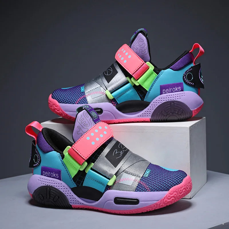 Kids 2024 Basketball Sneakers – Lightweight Non-Slip Sport Shoes