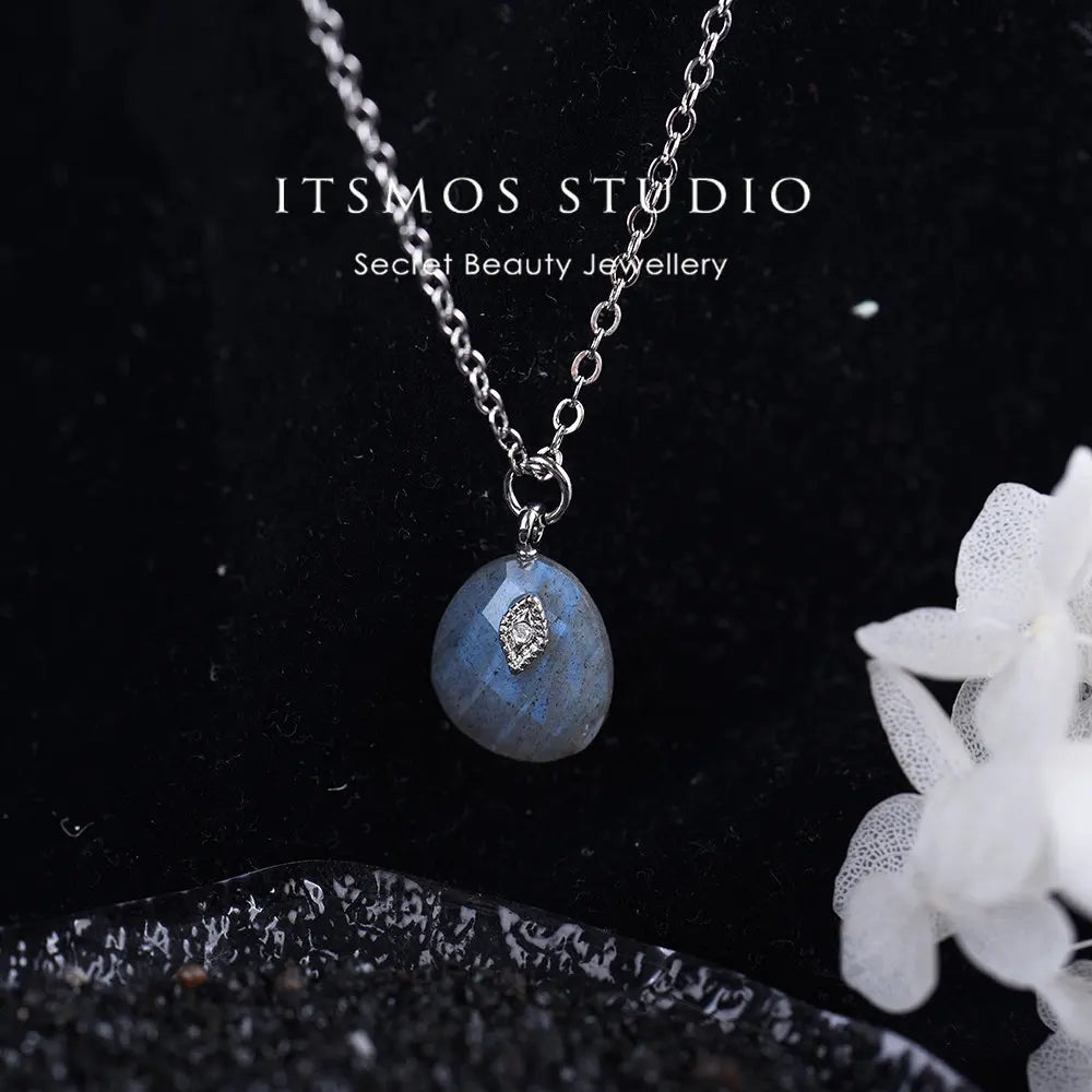 ITSMOS Natural Labradorite Amazonite Pendant