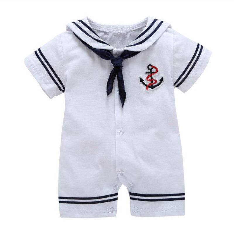 Newborn Baby Boy Sailor Romper