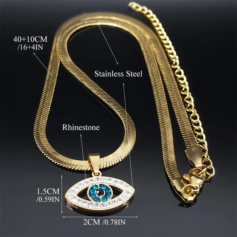 Vintage Crystal Evil Demon Eye Choker
