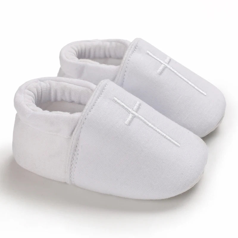 Infant Spring Sneakers (0–18M) – White Non-Slip Soft-Soled Shoes