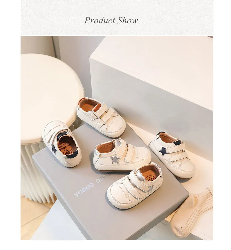 Baby & Toddler Sneakers (0–5Y) – Soft Sole Microfiber Leather Shoes