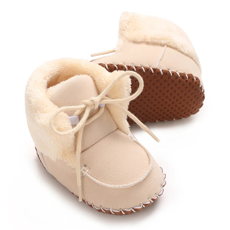 0-18M Apricot New Soft Winter Boots