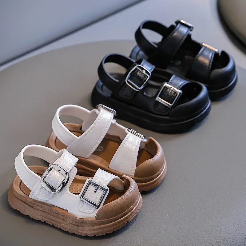 Kids’ PVC Summer Sandals – Buckle, Non-Slip, Waterproof