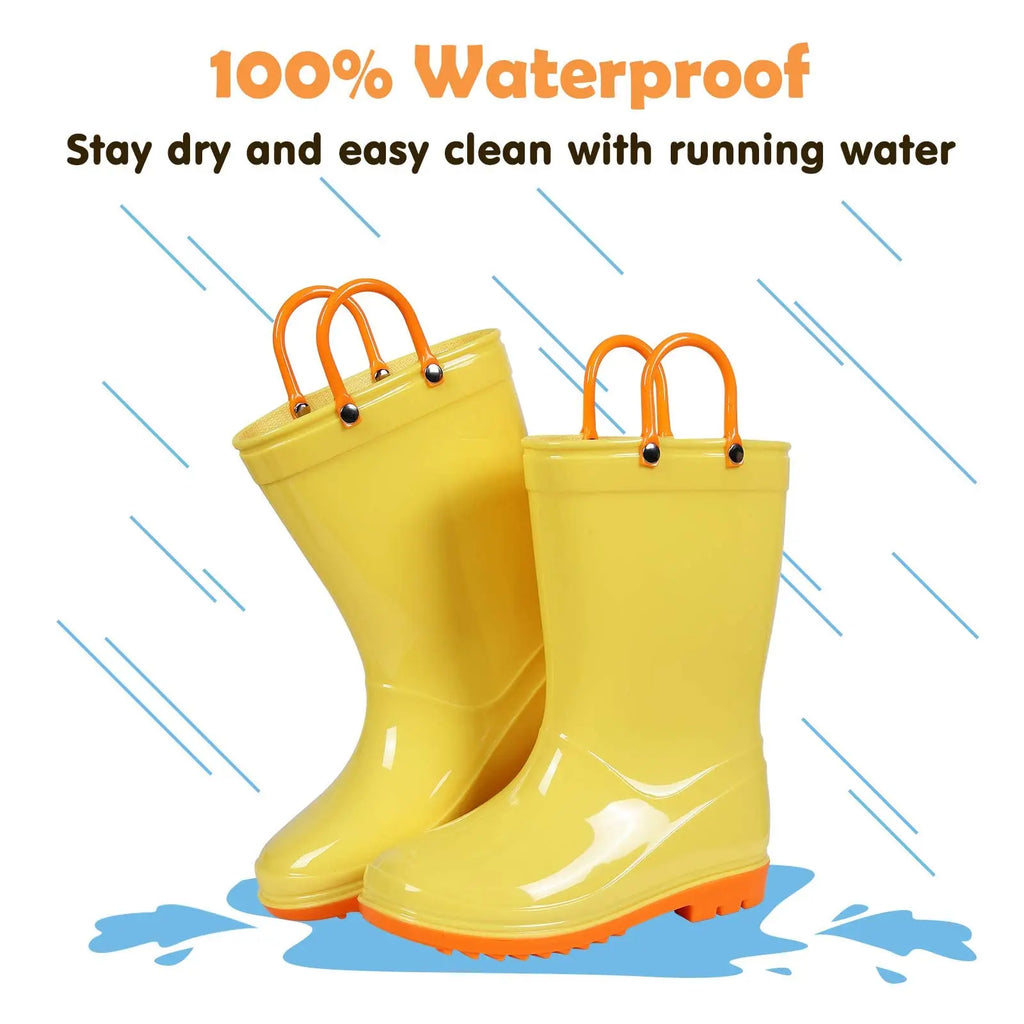 Kids Waterproof Rain Boots – Non-Slip Outdoor Rubber Shoes