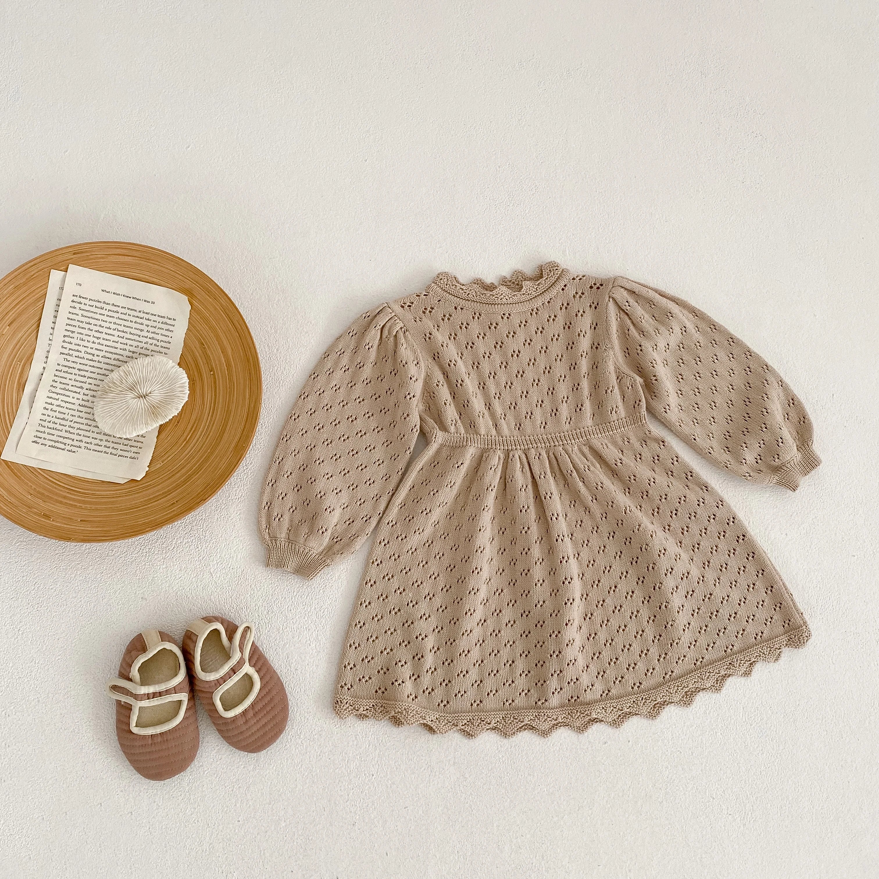 Baby Girl Knit Romper & Dress Top (0–12M)