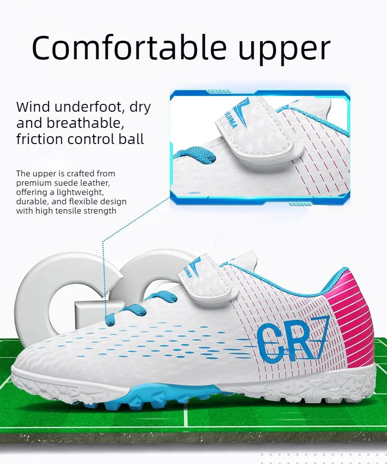 Kids’ Soccer Cleats – Hook & Loop Football Shoes