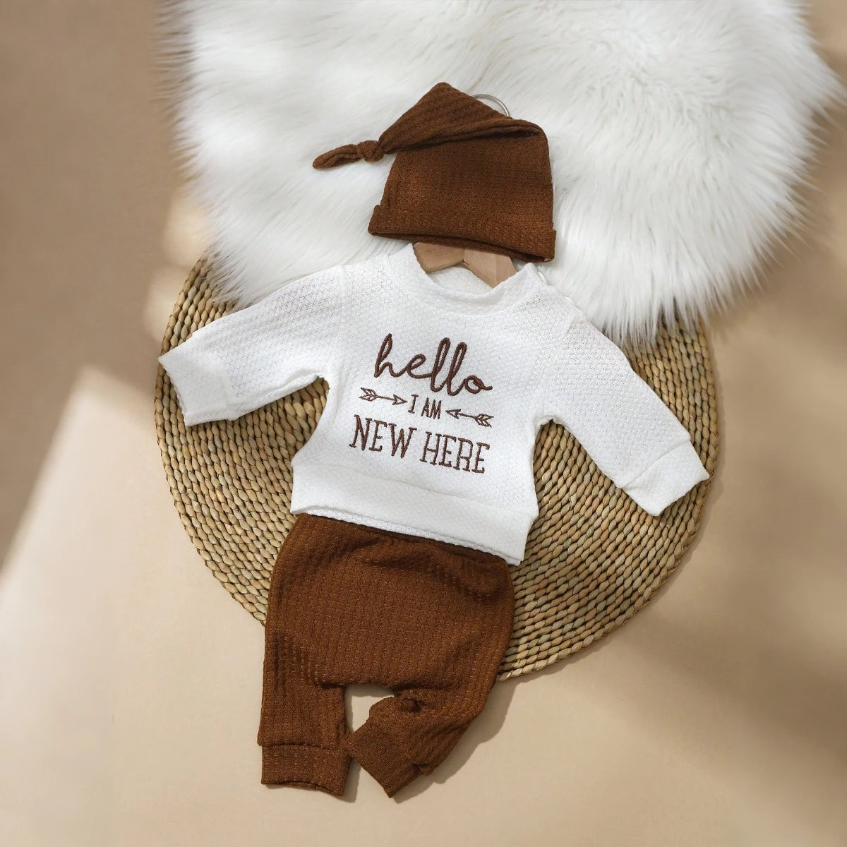 Newborn Baby Romper & Bow Hat, Cute Photo Gift