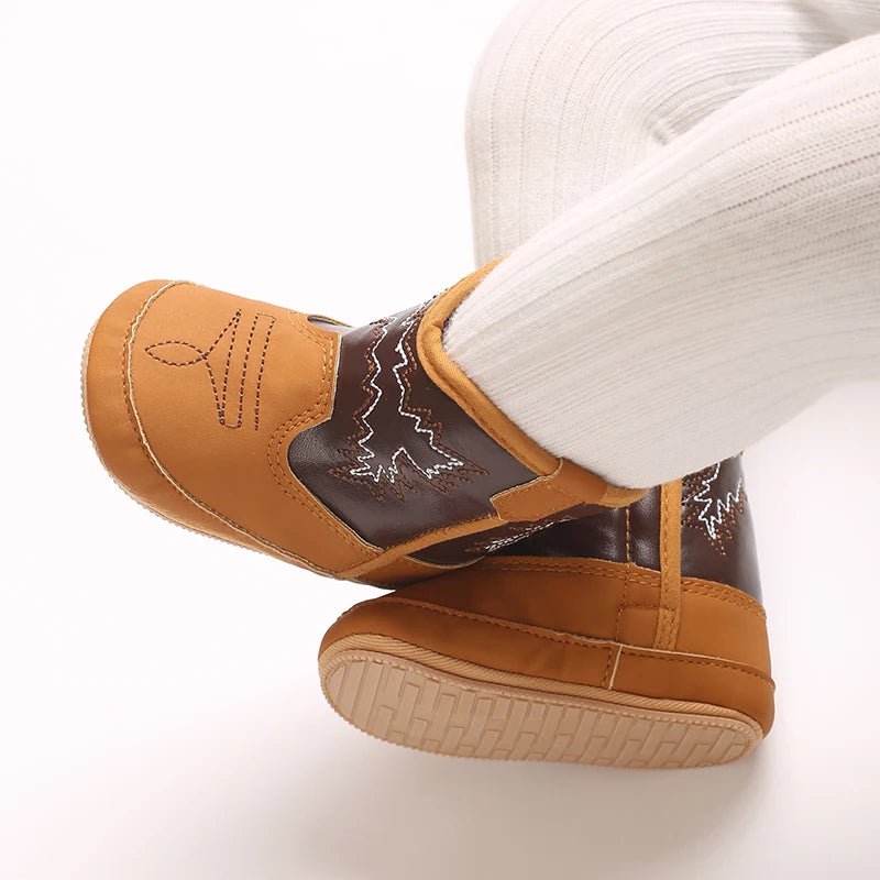Baby Little Boots (0–18M) – Soft PU Anti-Slip Spring/Autumn Shoes