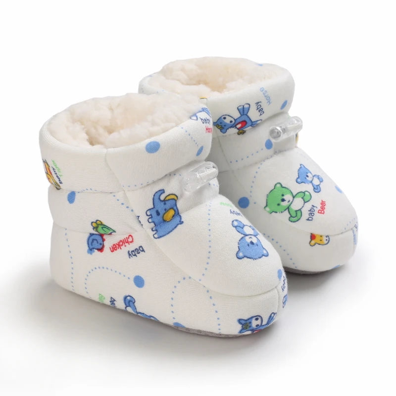 Winter 0-1 Year Old Baby Boots Warm and Cute Soft Soled Shoes