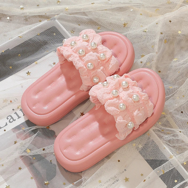Girls’ Summer Princess Slippers – Soft Non-Slip Bow Beach Shoes