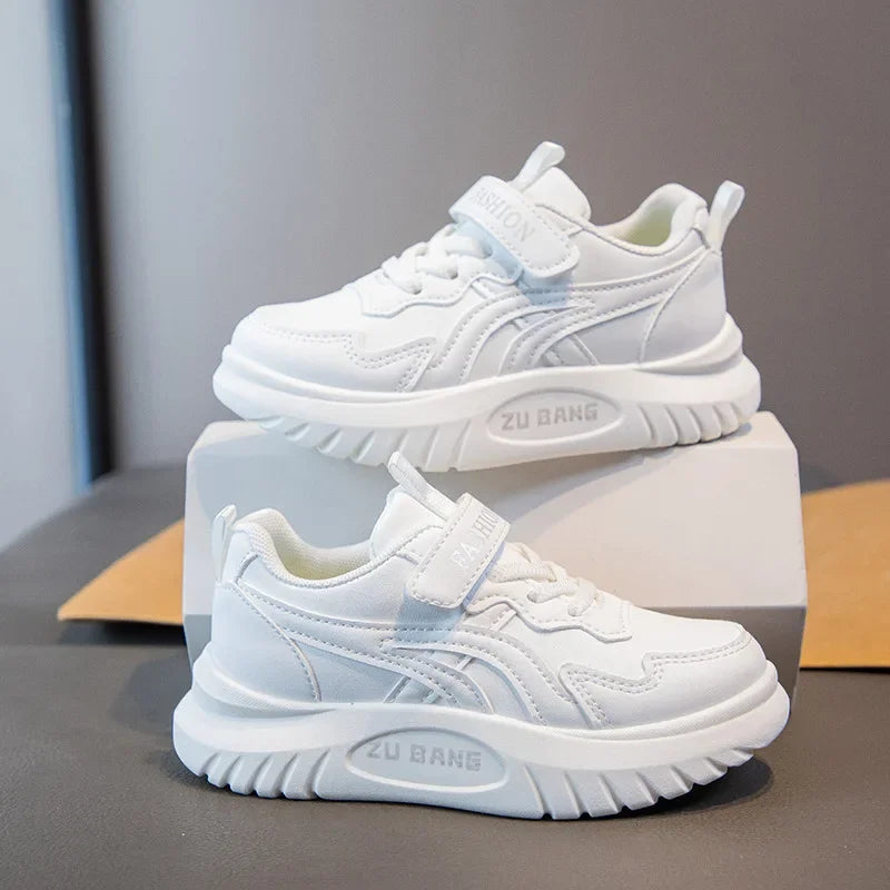Kids Sports Shoes – Lightweight Breathable Leather Sneakers