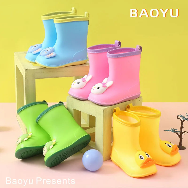 Kids’ Waterproof Rain Boots – Cartoon PVC Rubber Shoes
