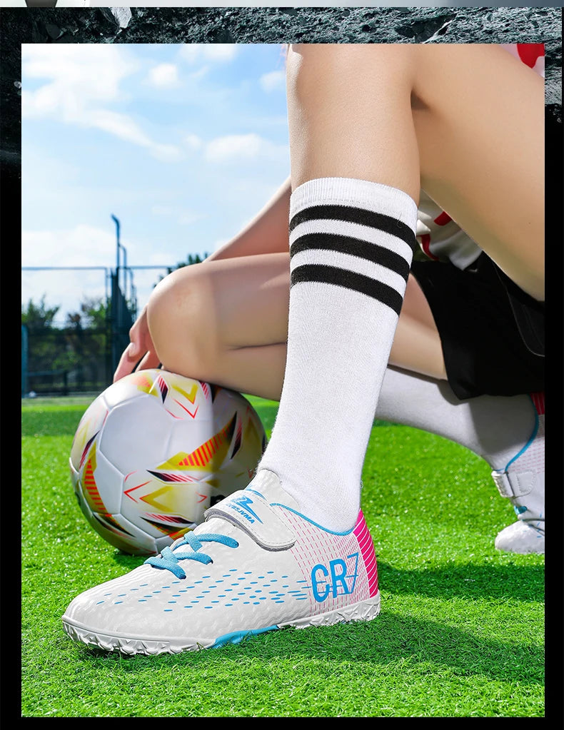 Kids’ Soccer Cleats – Hook & Loop Football Shoes
