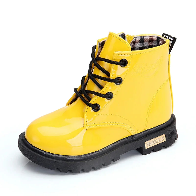 Girls’ PU Leather Winter Boots
