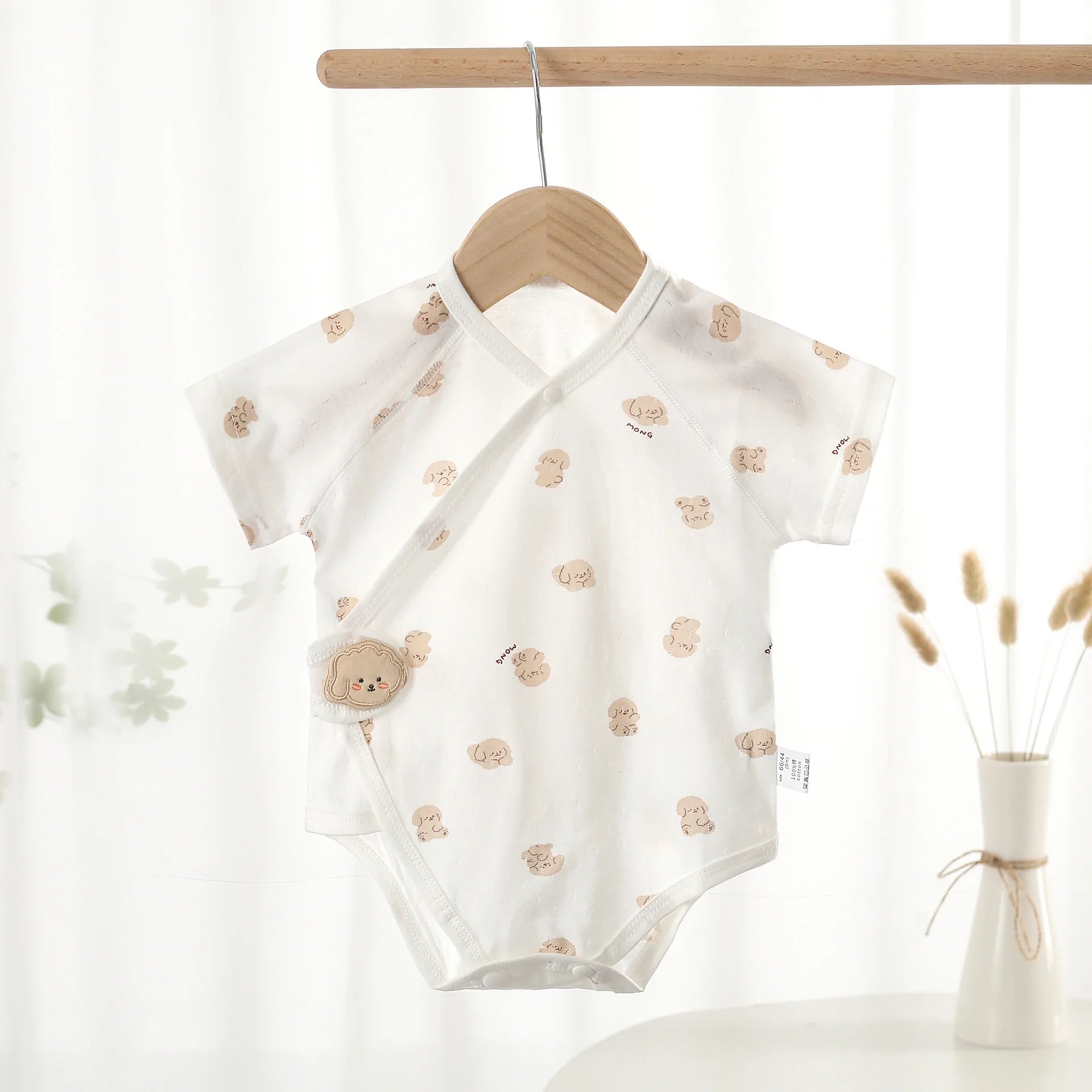 Cute Newborn Baby Short Sleeved Triangle Jumpsuit