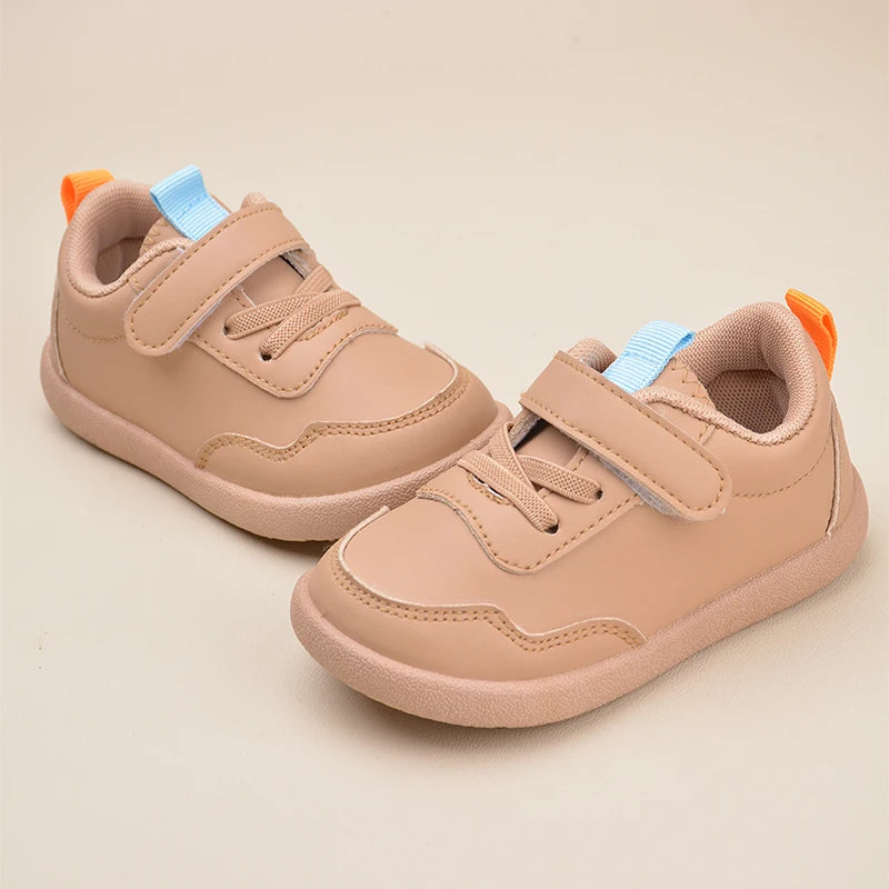 Unisex Toddlers’ White Sneakers – Lightweight Non-Slip First Walking Shoes