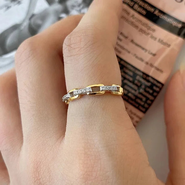 Dainty Zircon Gold Crystal Ring