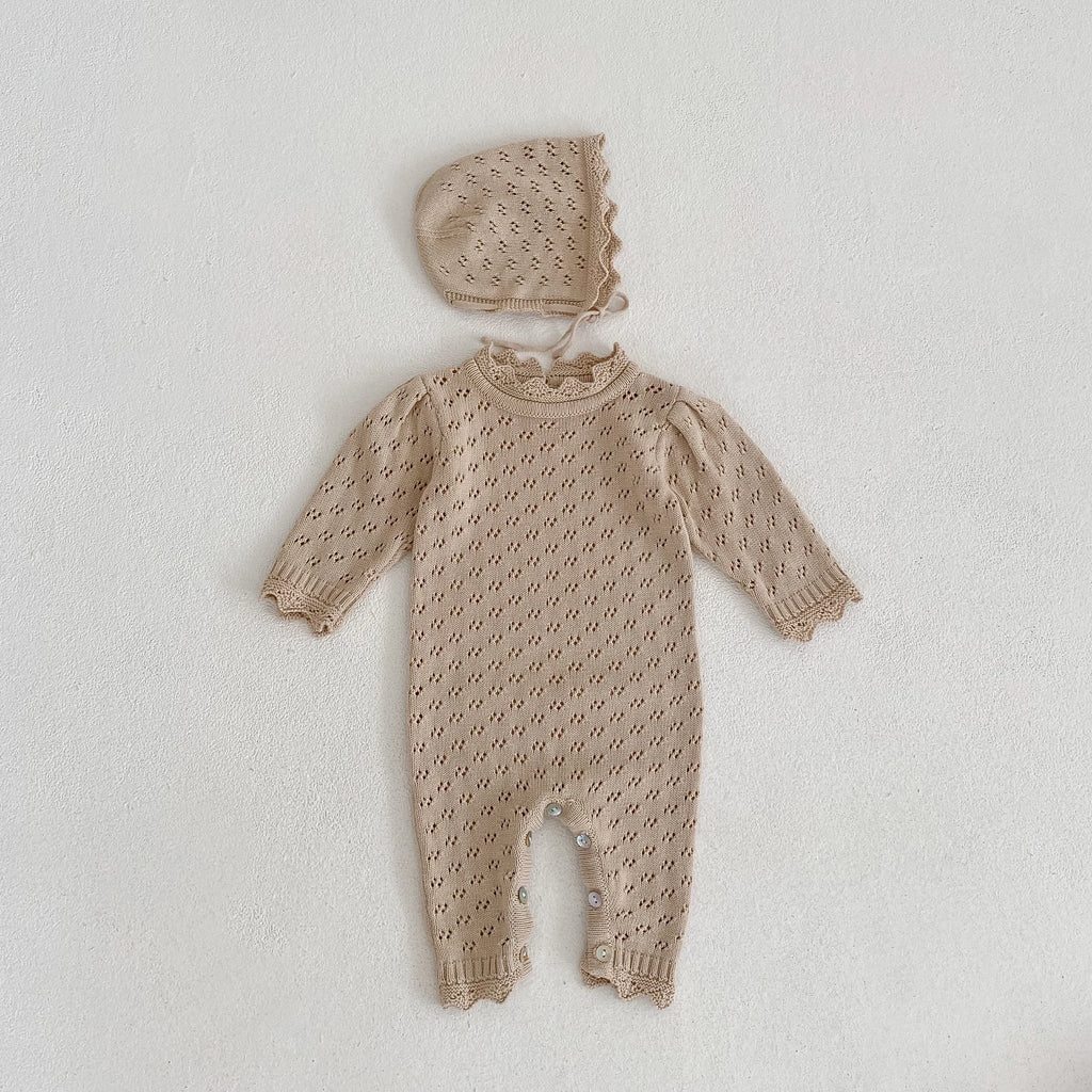 Baby Girl Knit Romper & Dress Top (0–12M)