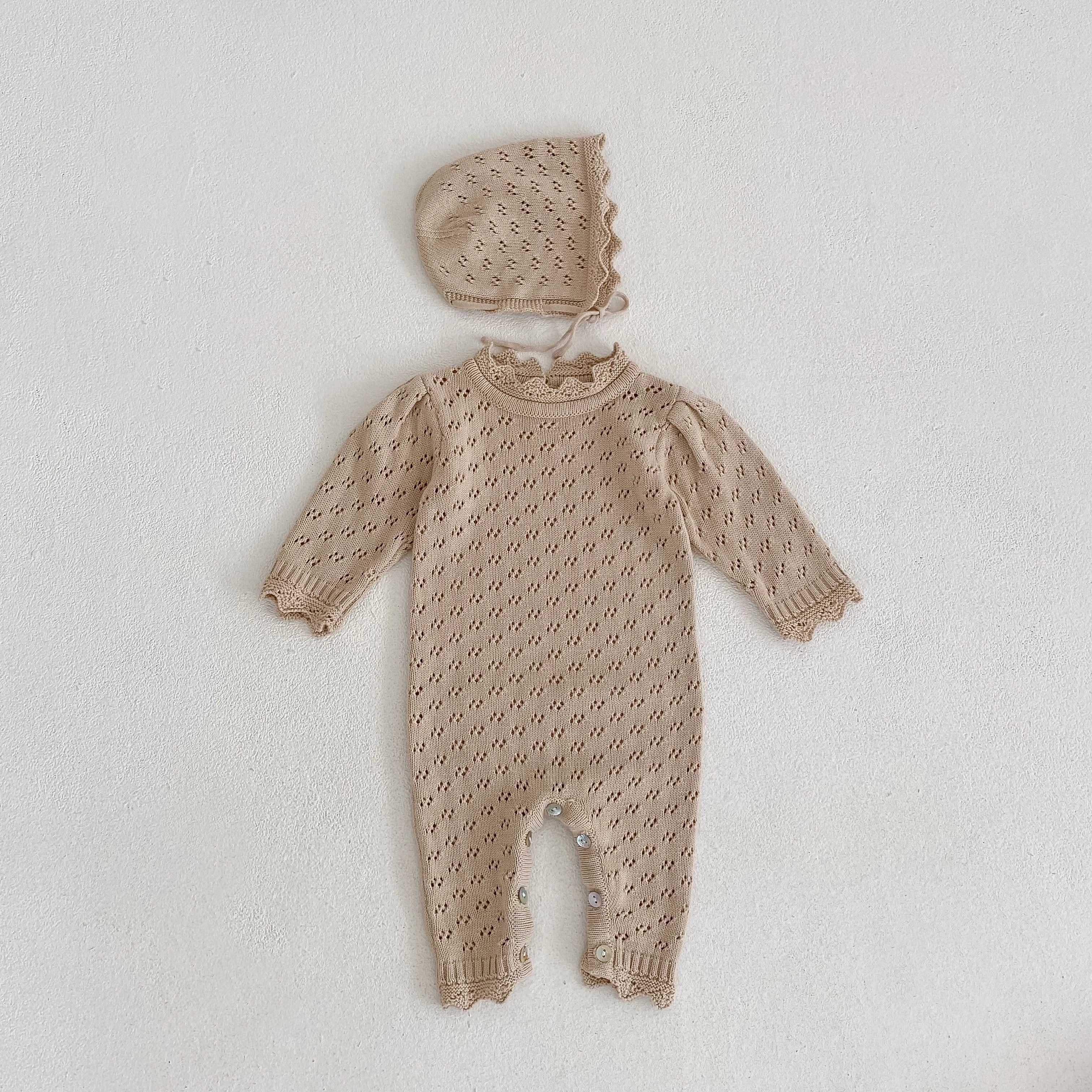 Baby Girl Knit Romper & Dress Top (0–12M)