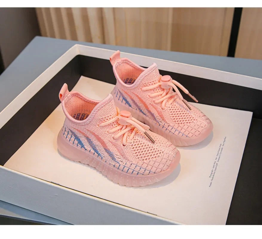 Kids Lightweight Woven Sneakers – Non-Slip Outdoor Mesh Shoes