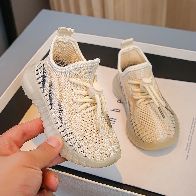 Kids Lightweight Woven Sneakers – Non-Slip Outdoor Mesh Shoes