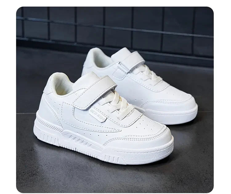 Kids’ Running Sneakers – Leather & Mesh, Non-Slip Shoes
