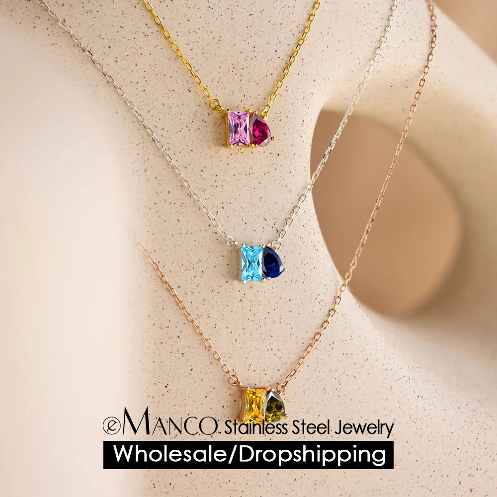 EManco Stainless Steel Square Zircon