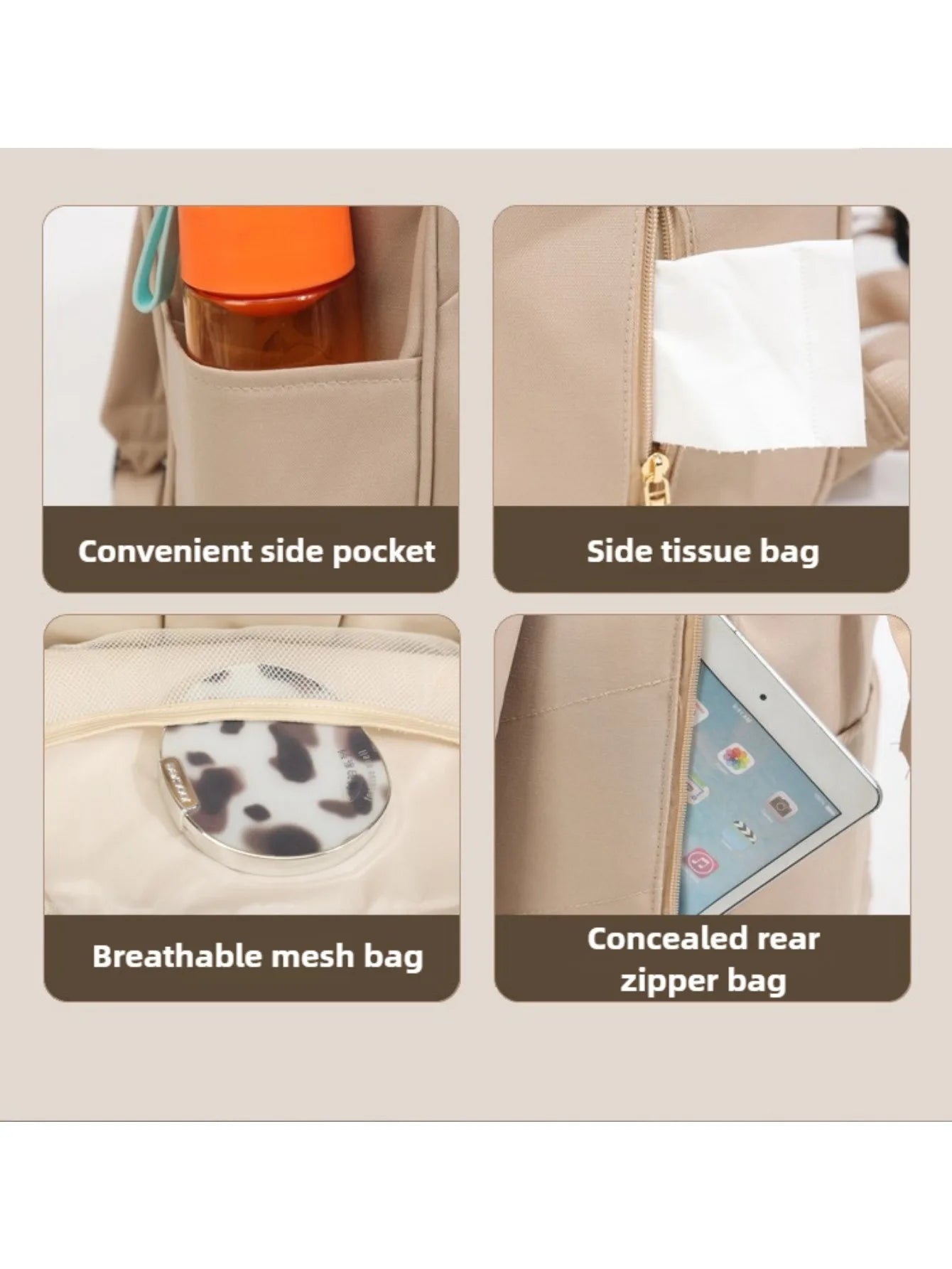 Baby Travel Diaper Backpack – Large Capacity Mommy Handbag for Baby Care & Outdoor Travel
