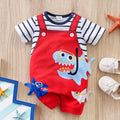 Newborn Clothes Cute Cartoon 3d Shark Print Strap
