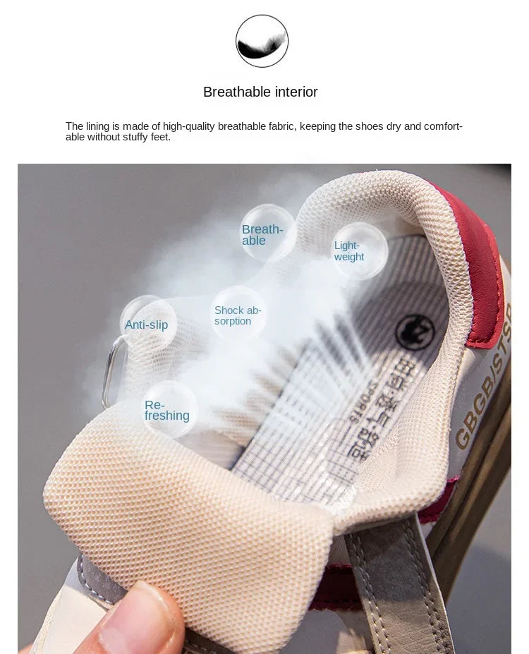 Kids Casual Sneakers – Breathable Anti-Skid Slip-On Shoes