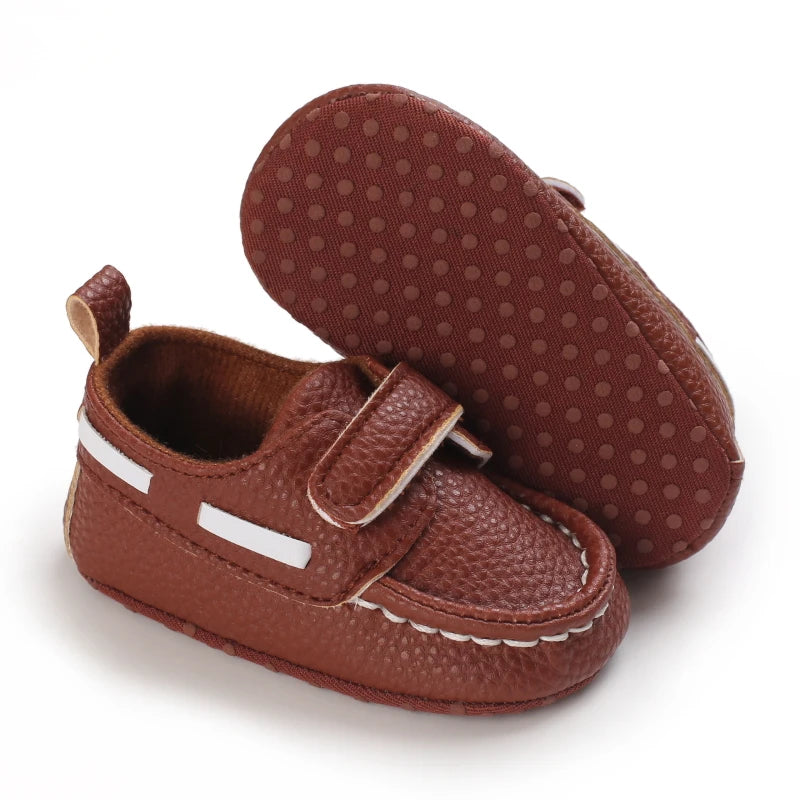 Baby Christening Shoes (0–18M) – PU Leather Moccasins for Boys & Girls