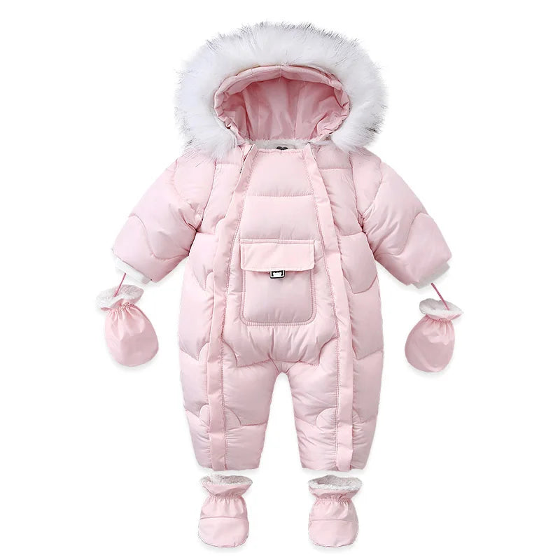 Baby Winter One-Piece, Thick Hooded Down Romper