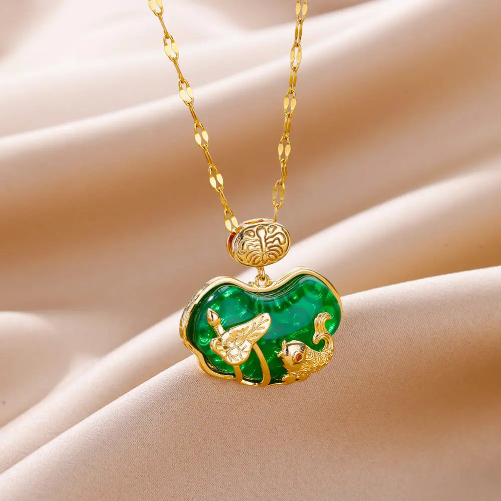 Stainless Steel Natural Stone Necklaces